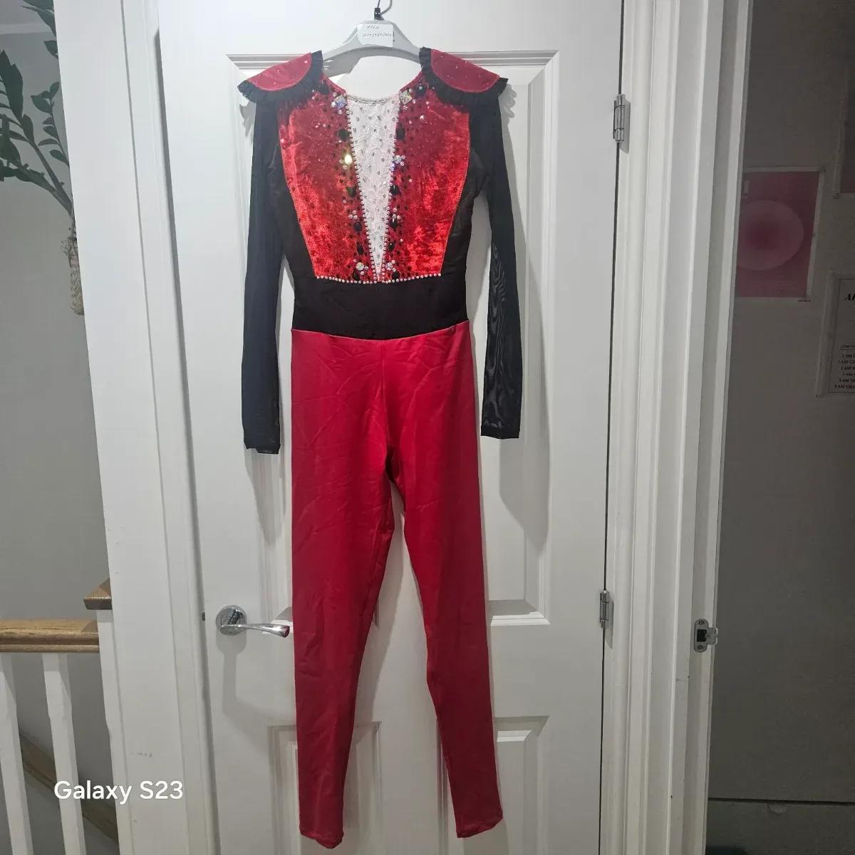 Red & Black Rhythmic Gymnastics Leotard — photo 3