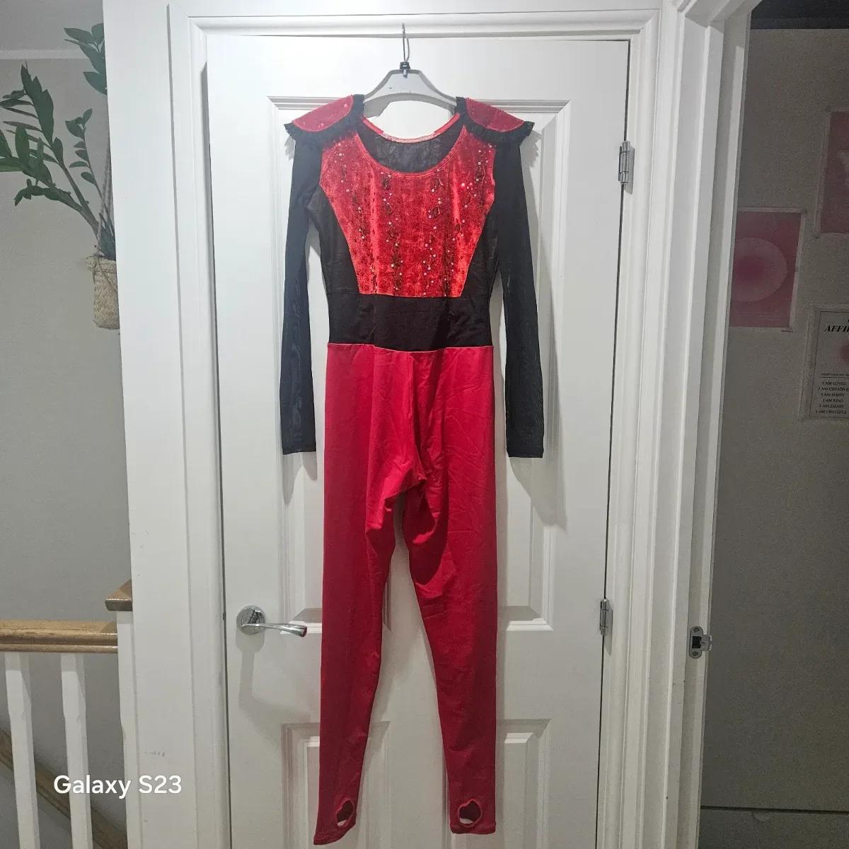 Red & Black Rhythmic Gymnastics Leotard — photo 4