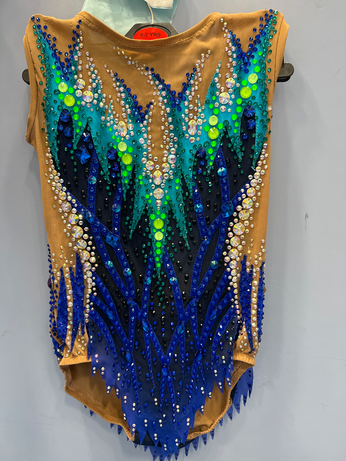 Vibrant Teal & Royal Blue Rhythmic Leotard - Sur-mesure 12ans — photo 3