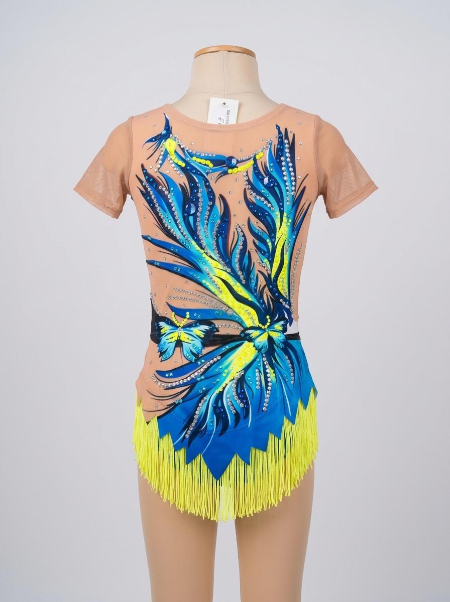 Rhythmic Gymnastics Leotard - Vibrant Blue & Neon Design — photo 2