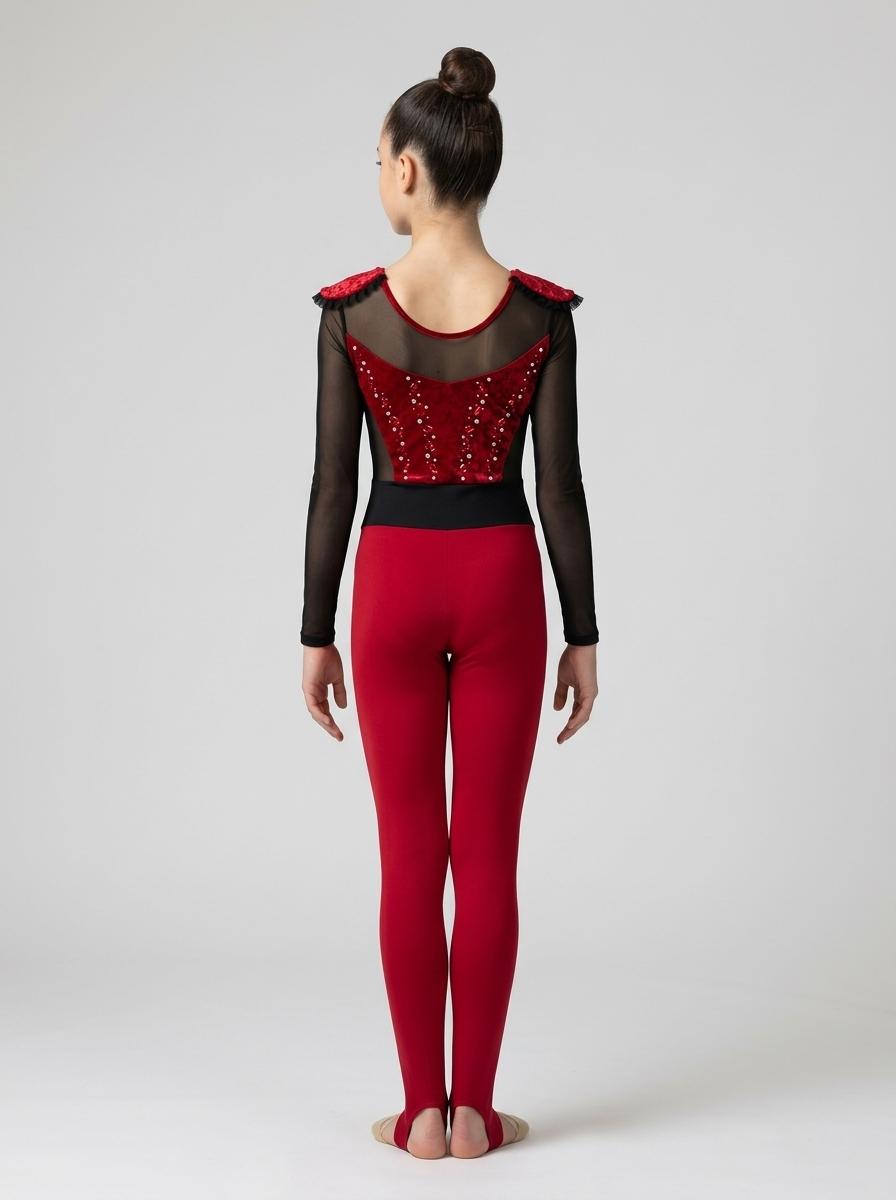 Red & Black Rhythmic Gymnastics Leotard — photo 2