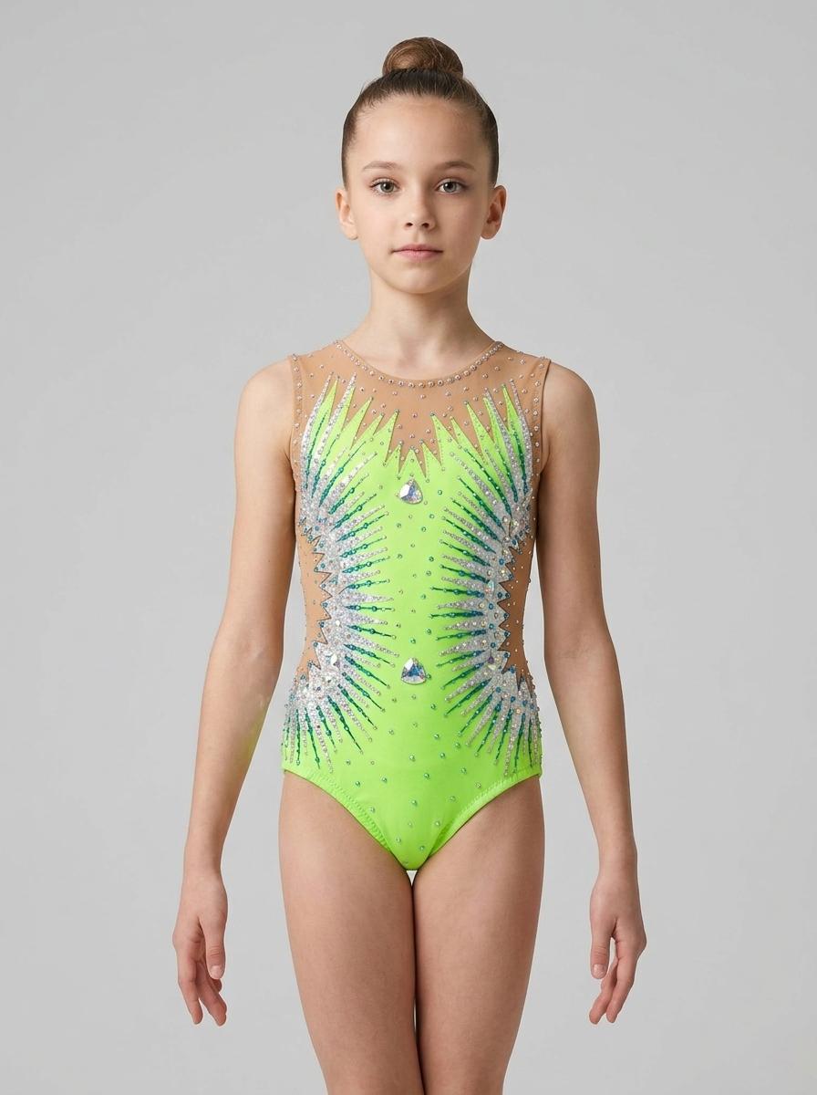 Green leotard for gymnastics — photo 3