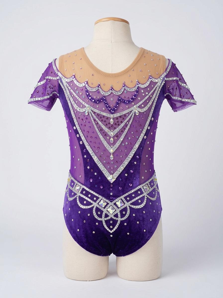 Purple velour leotard for gymnastics — photo 2