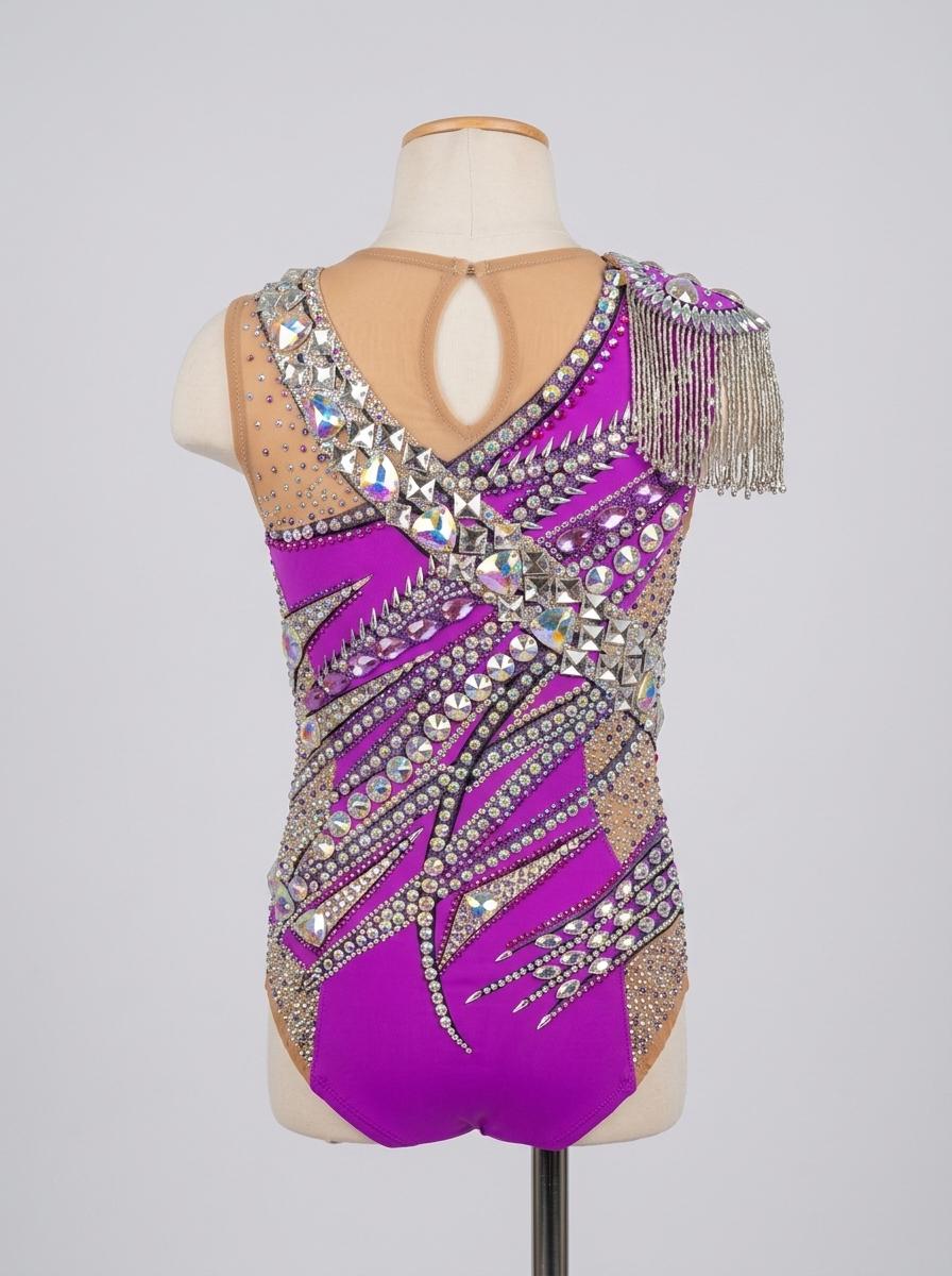 Rhythmic gymnastics leotard, new, with crystals, handmade — photo 2