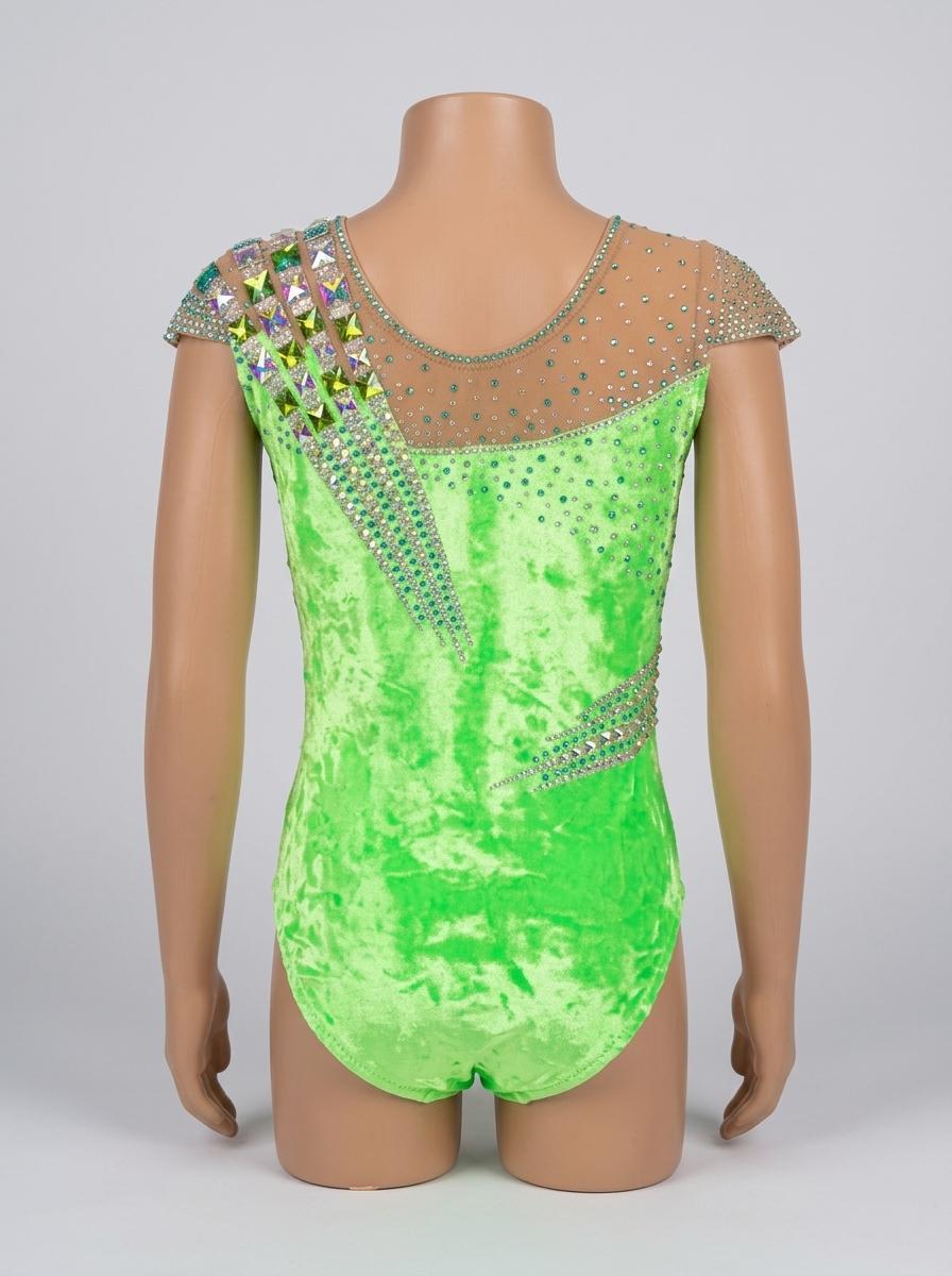 Bright lemon leotard for rhythmic gymnastics, age 8 years — photo 2