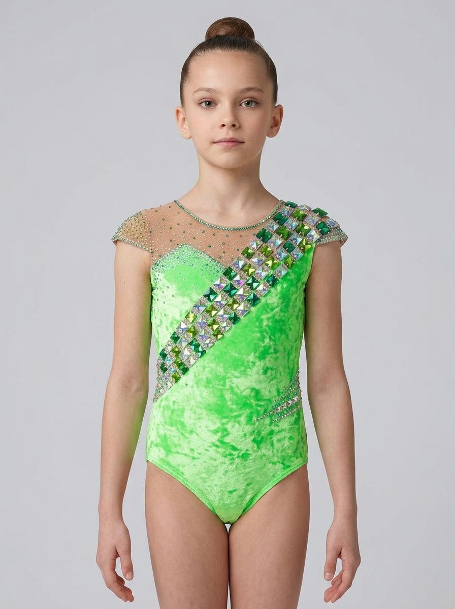 Designer exclusive velour leotard hade made for gymnastics