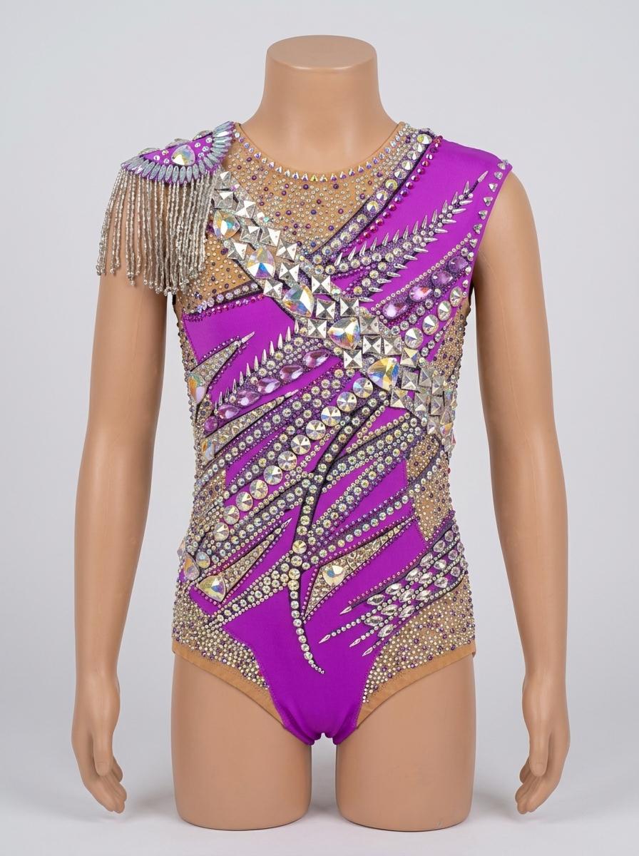 Rhythmic gymnastics leotard, new, with crystals, handmade
