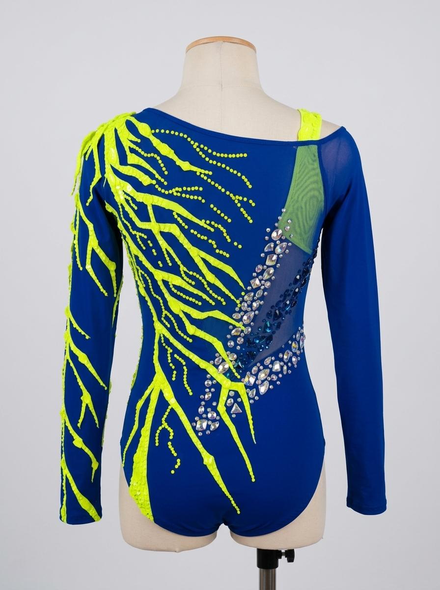 Lightning Design leotard, Blueberry with Tropical Lime  — photo 2