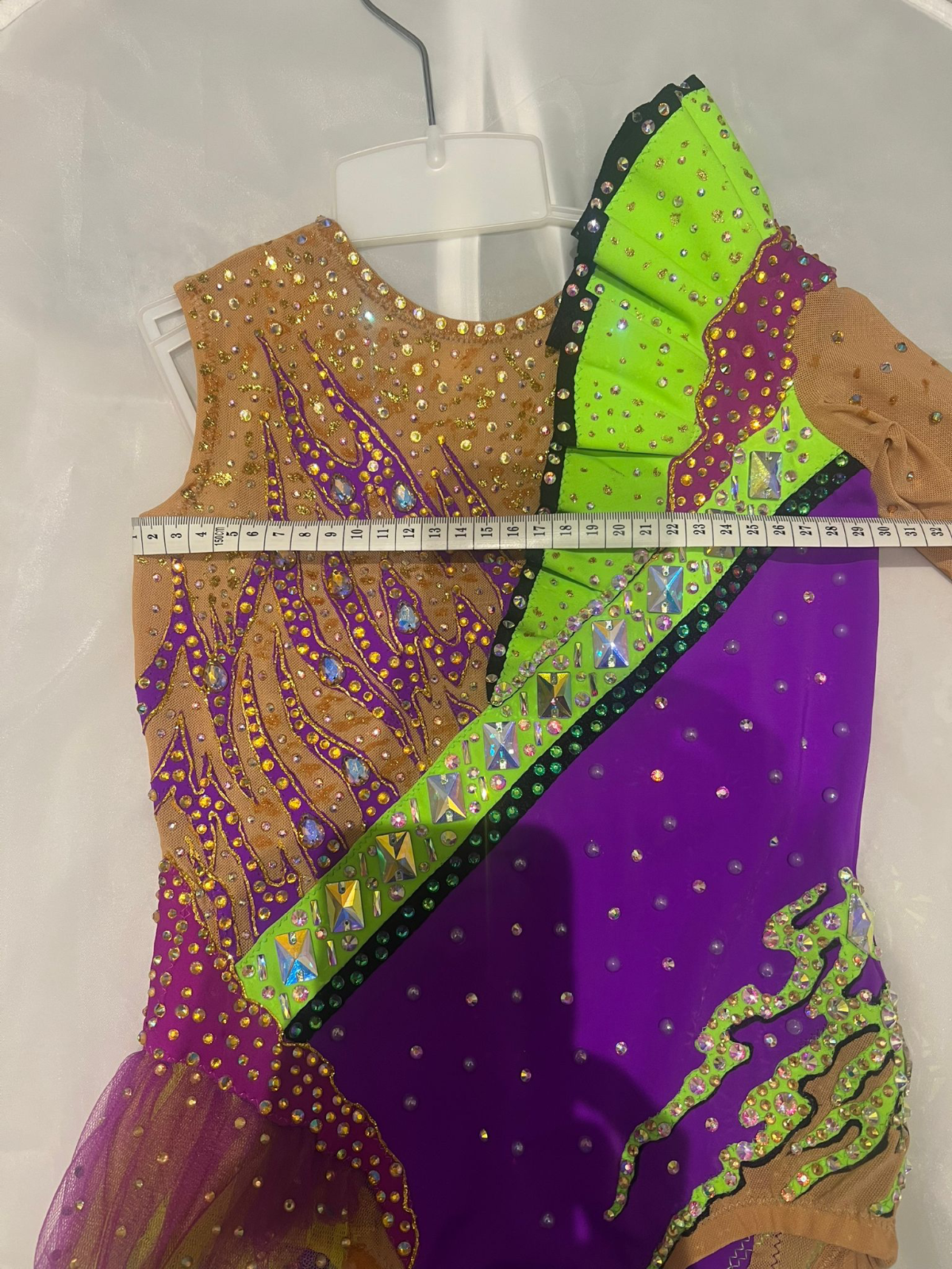 Purple and green exclusive leotard for gimnastics — photo 6
