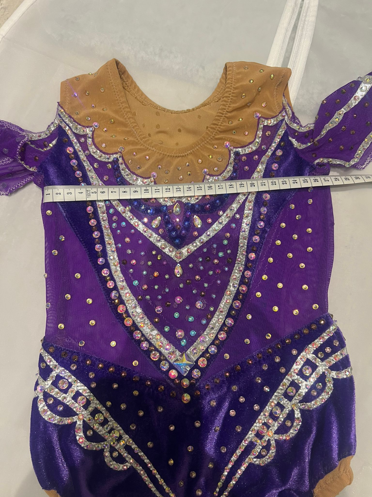 Purple velour leotard for gymnastics — photo 6