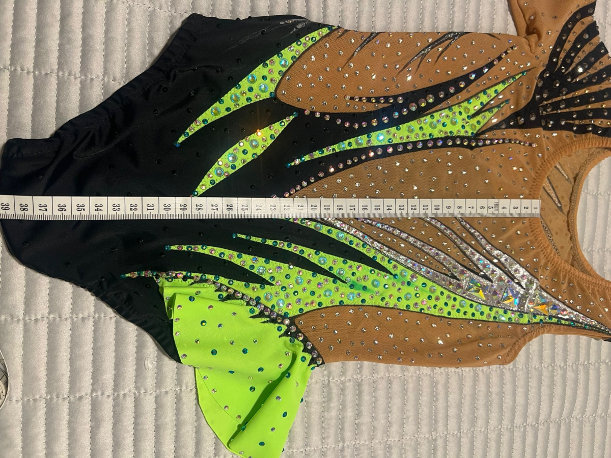 Black and green leotard for gymnastics — photo 6
