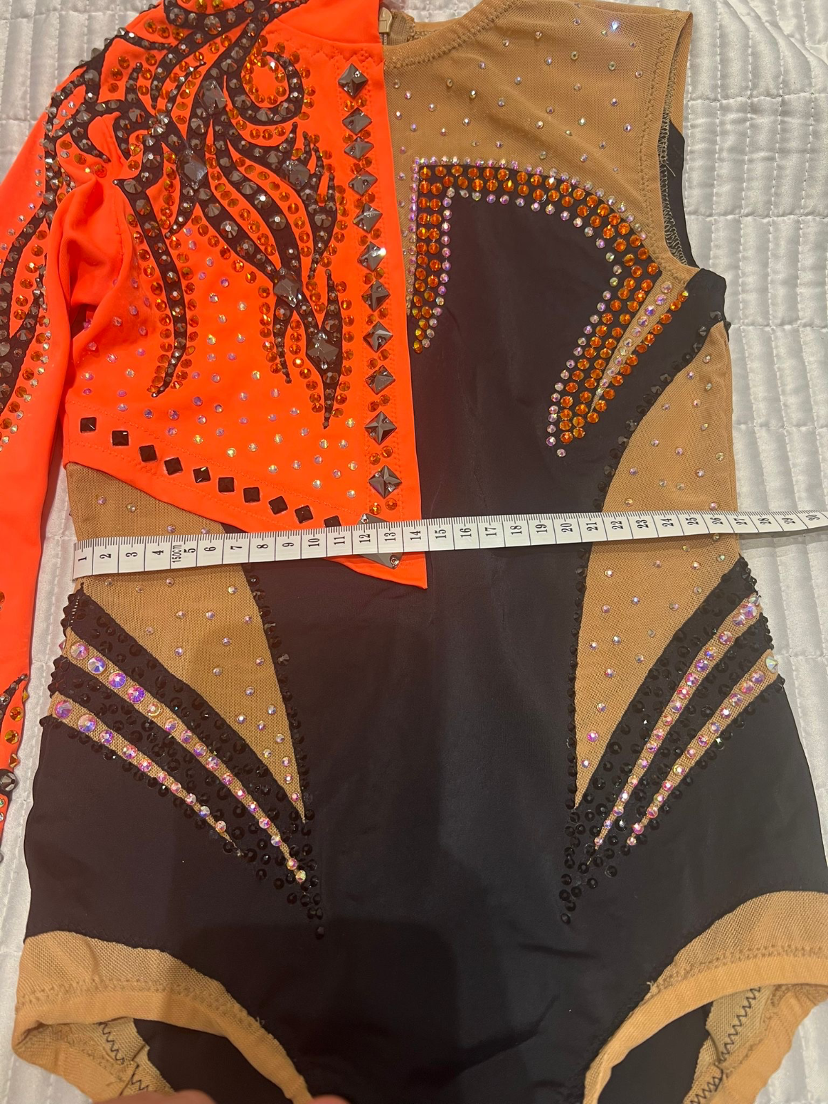 Black and orange leotard for gymnastics — photo 6