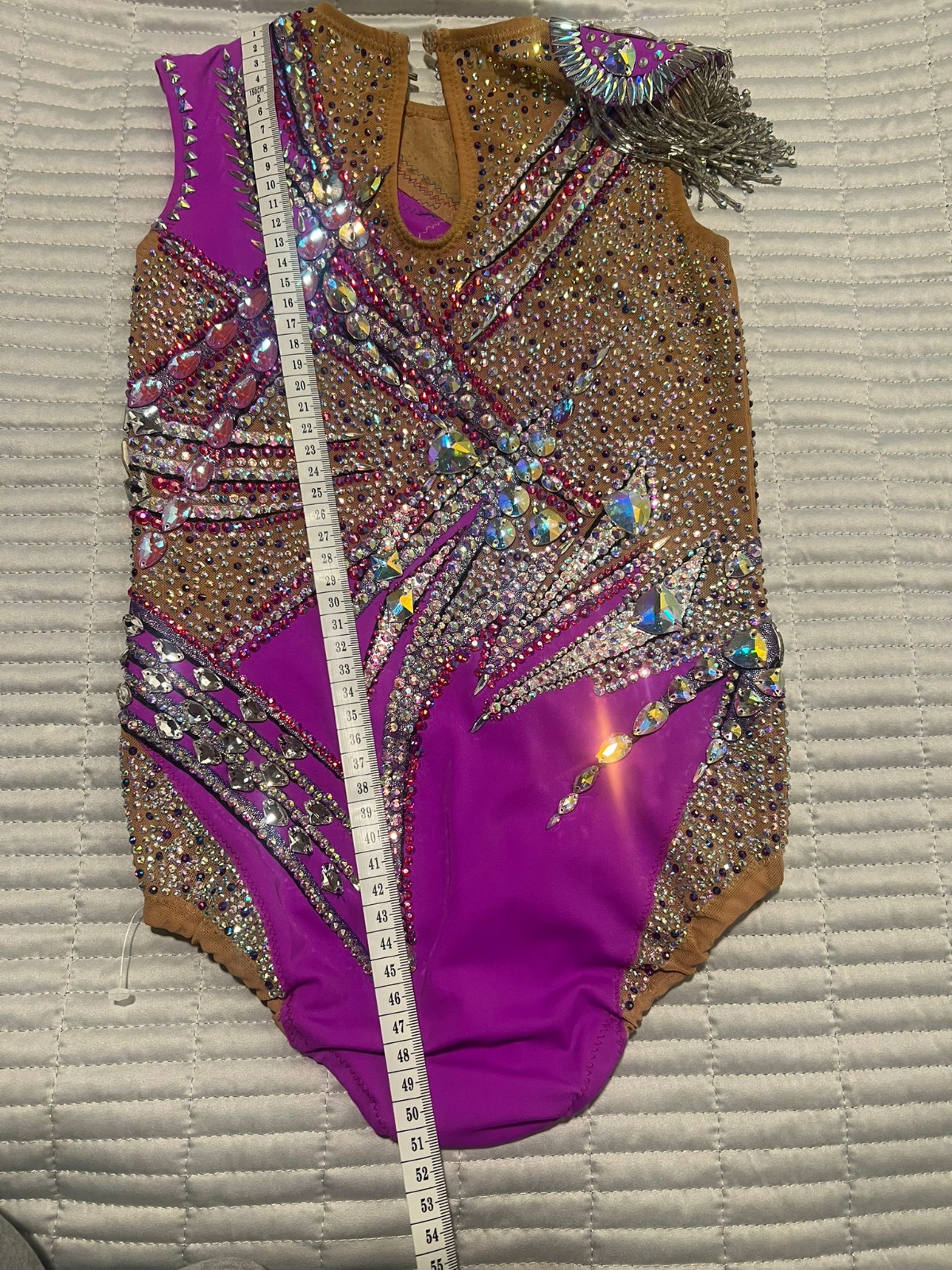 Designer Exclusive  hand made purple leotard for gymnastics — photo 6