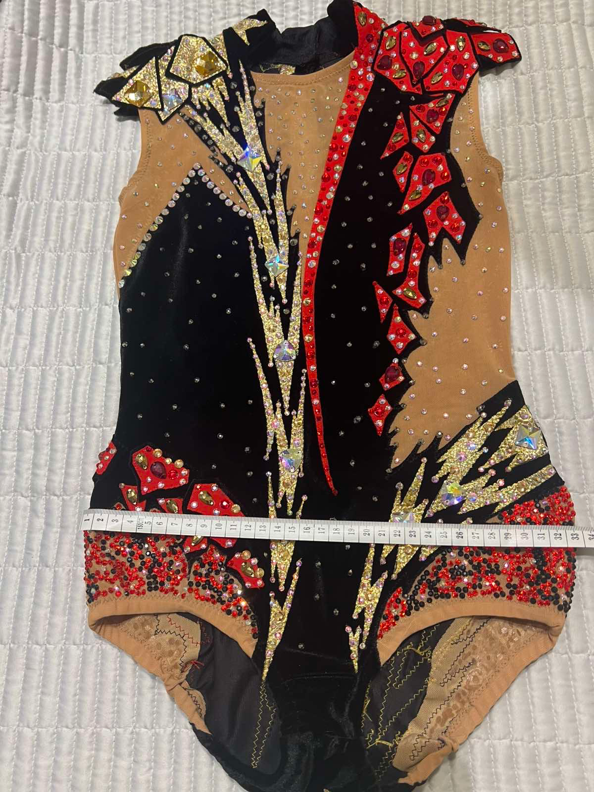 Rhythmic gymnastics leotard, age 12 years, bright design — photo 6