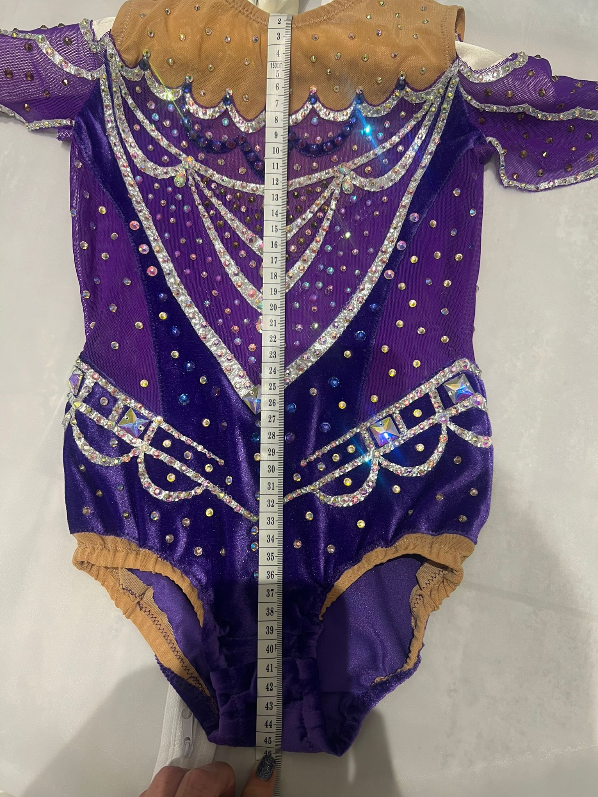 Purple velour leotard for gymnastics — photo 5
