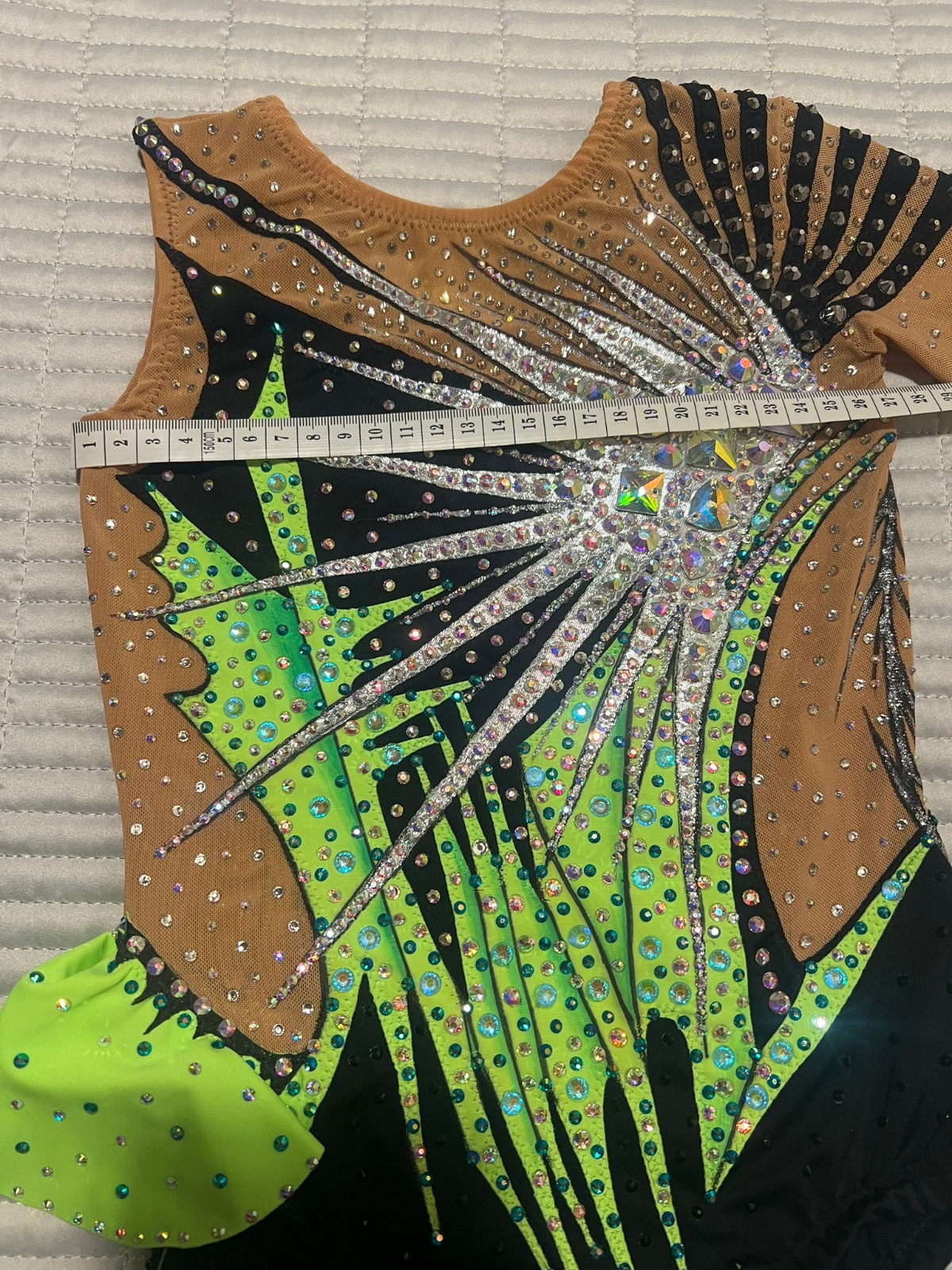 Black and green leotard for gymnastics — photo 5