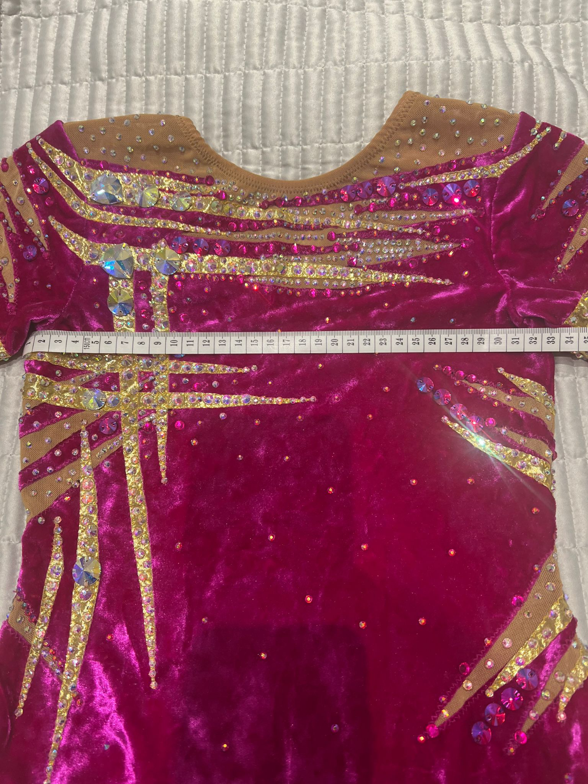 Hot pink velour leotard for gymnastics — photo 5