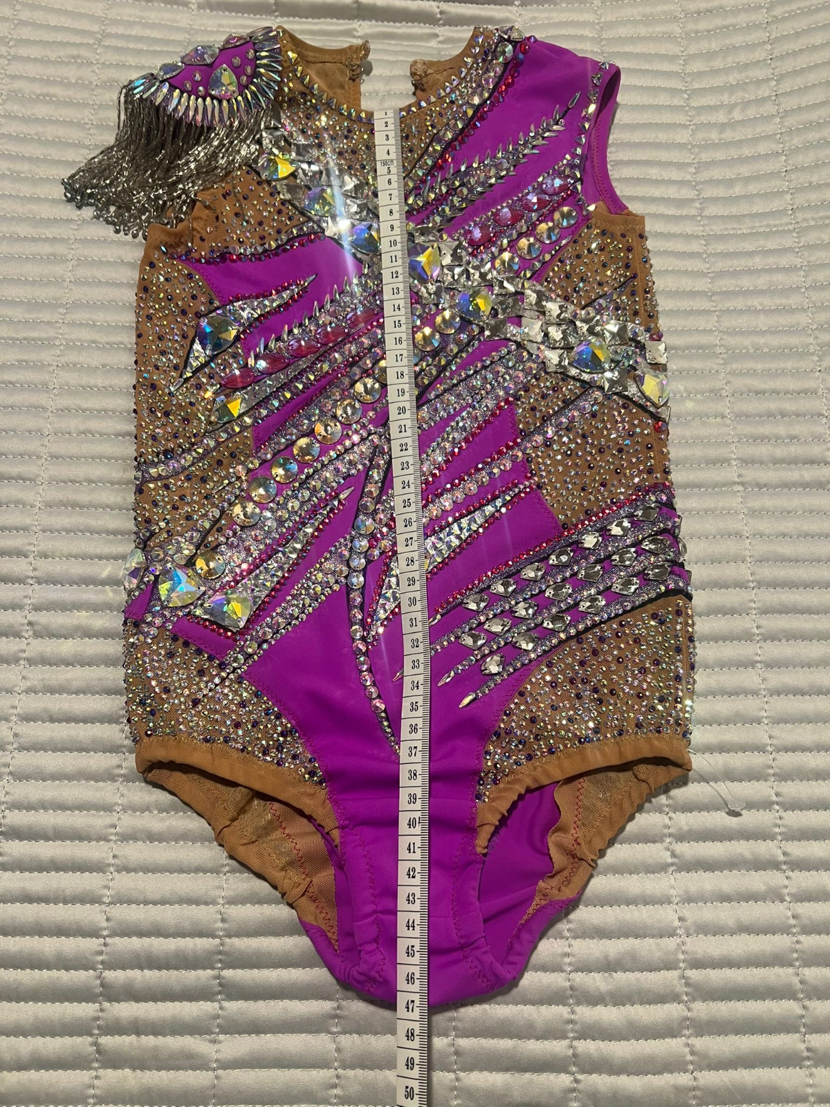 Designer Exclusive  hand made purple leotard for gymnastics — photo 5