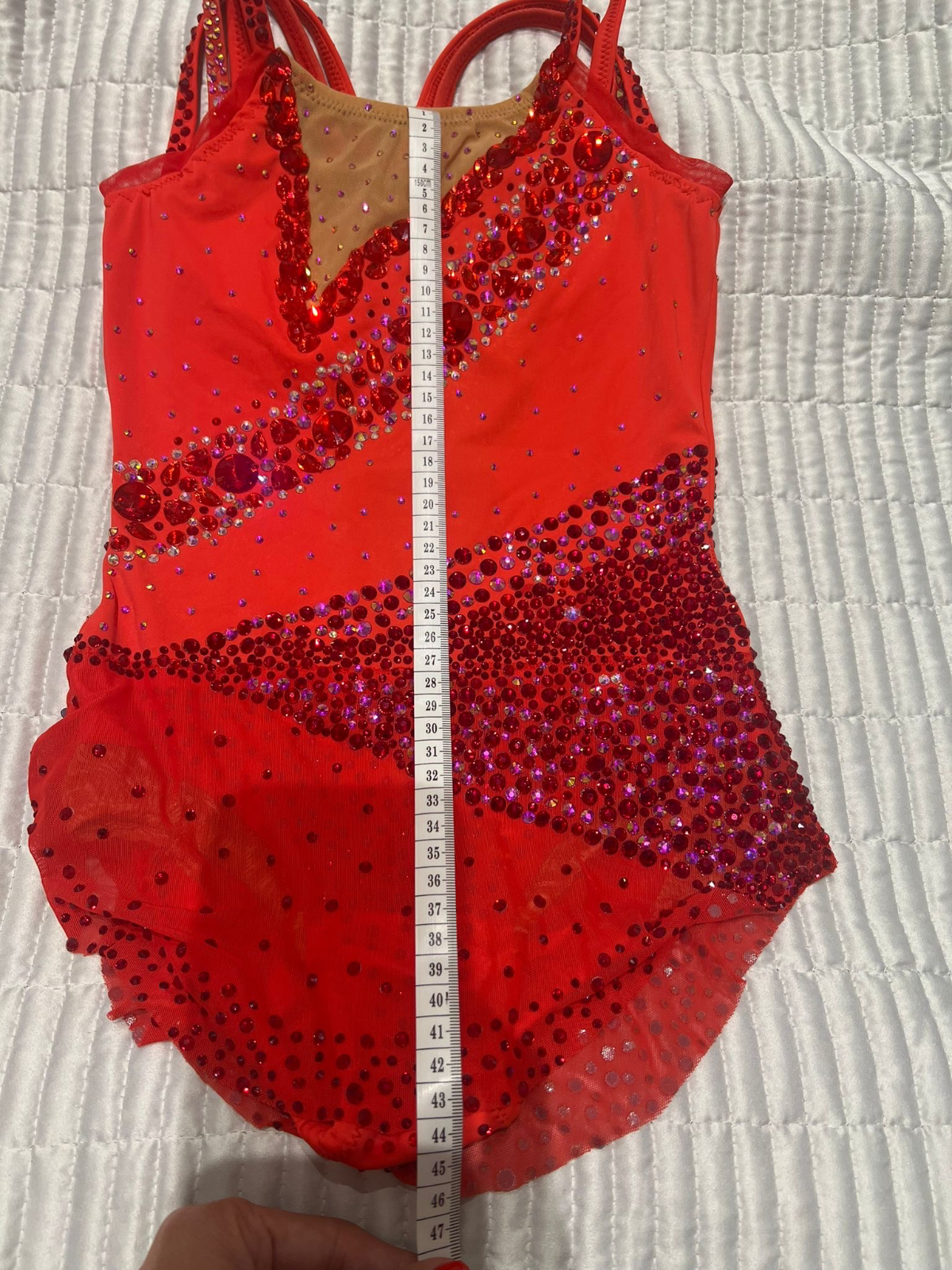Купальник для художественной гимнастики, ярко-красный, на 10 лет — photo 5