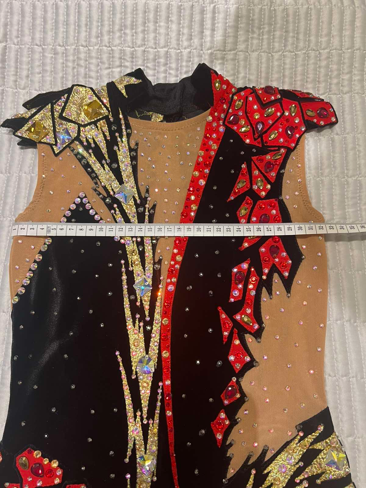 Rhythmic gymnastics leotard, age 12 years, bright design — photo 5