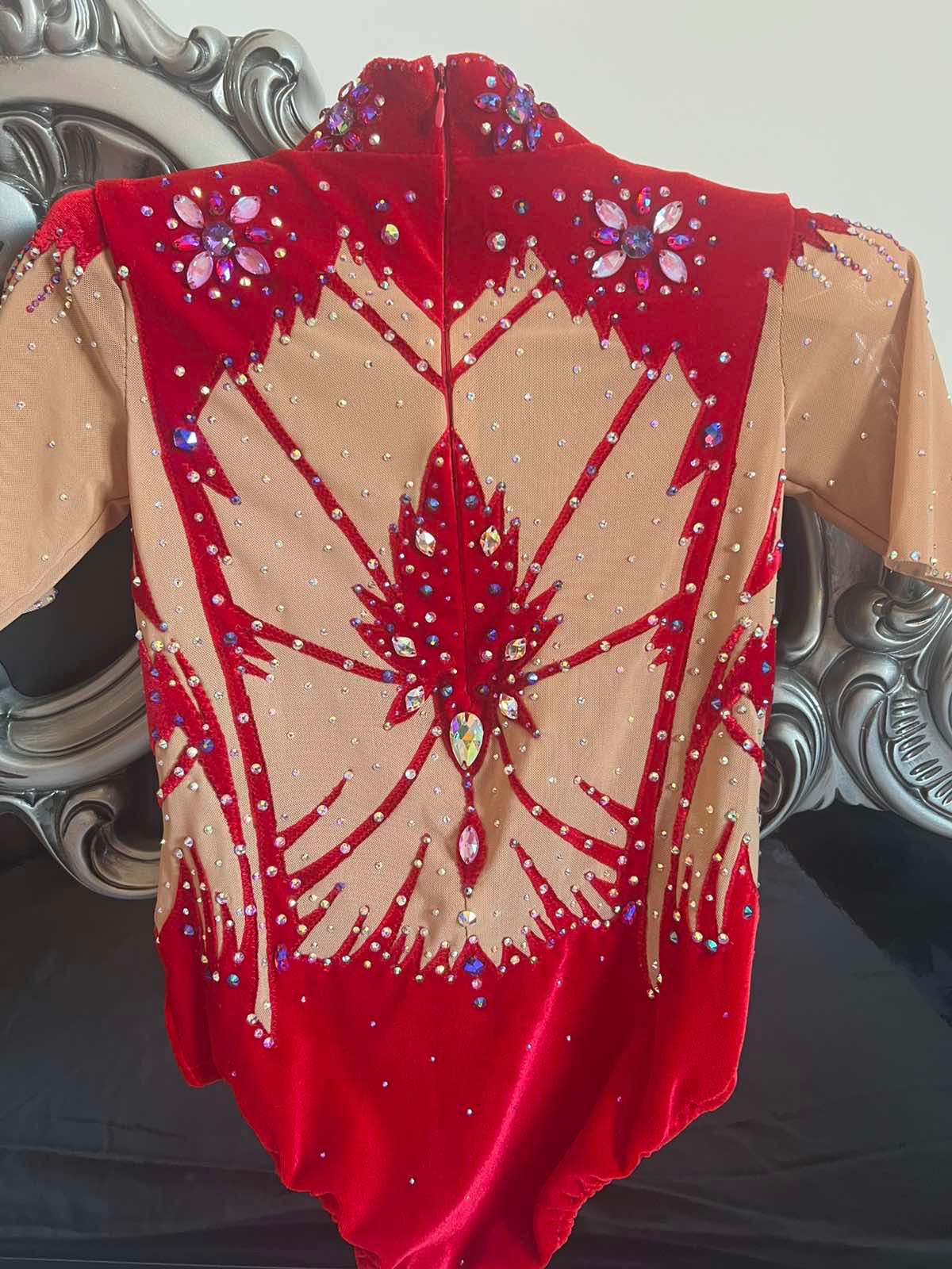 Bright red rhythmic gymnastics leotard, age 10-12 years — photo 5