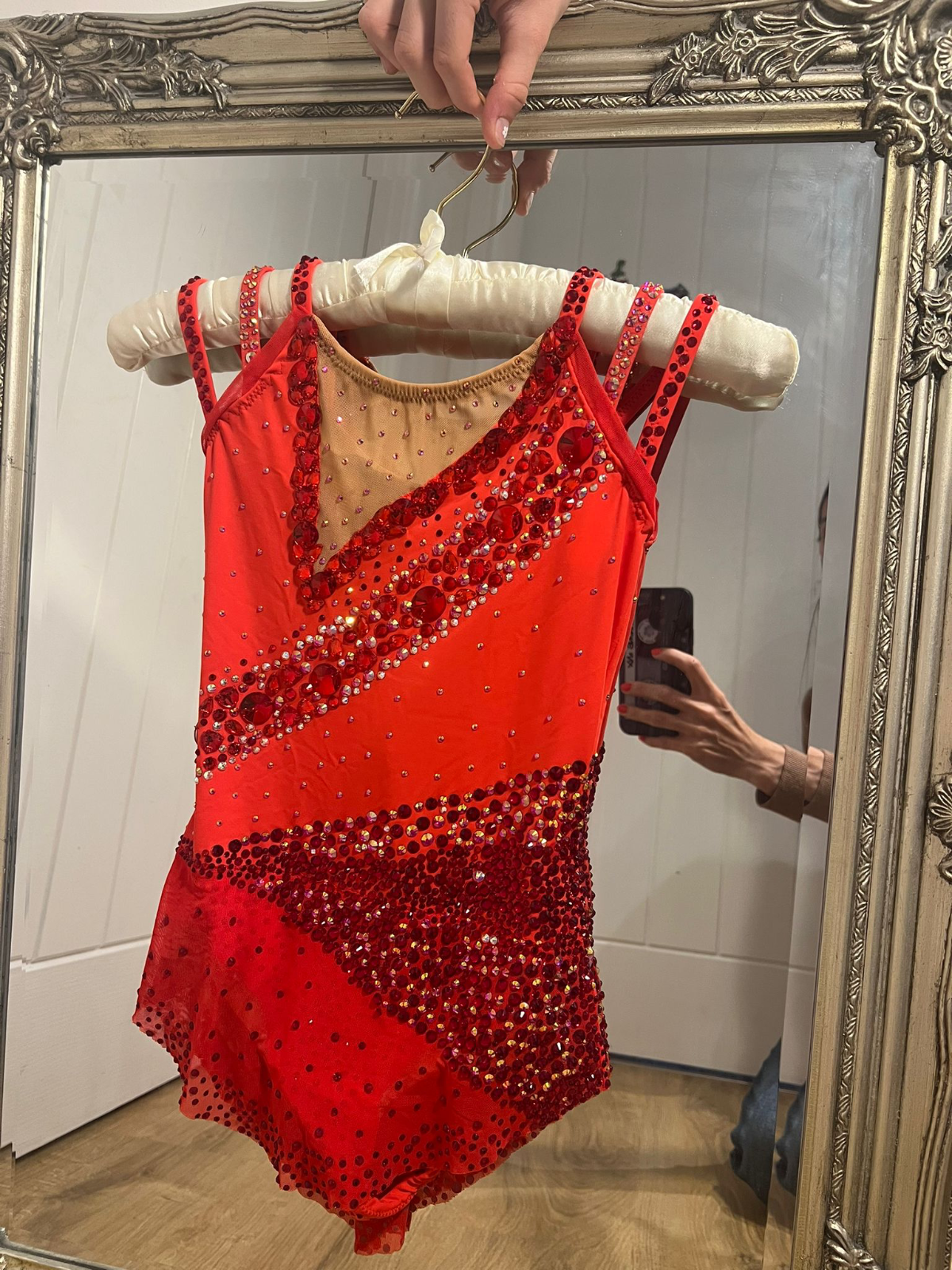 Купальник для художественной гимнастики, ярко-красный, на 10 лет — photo 3