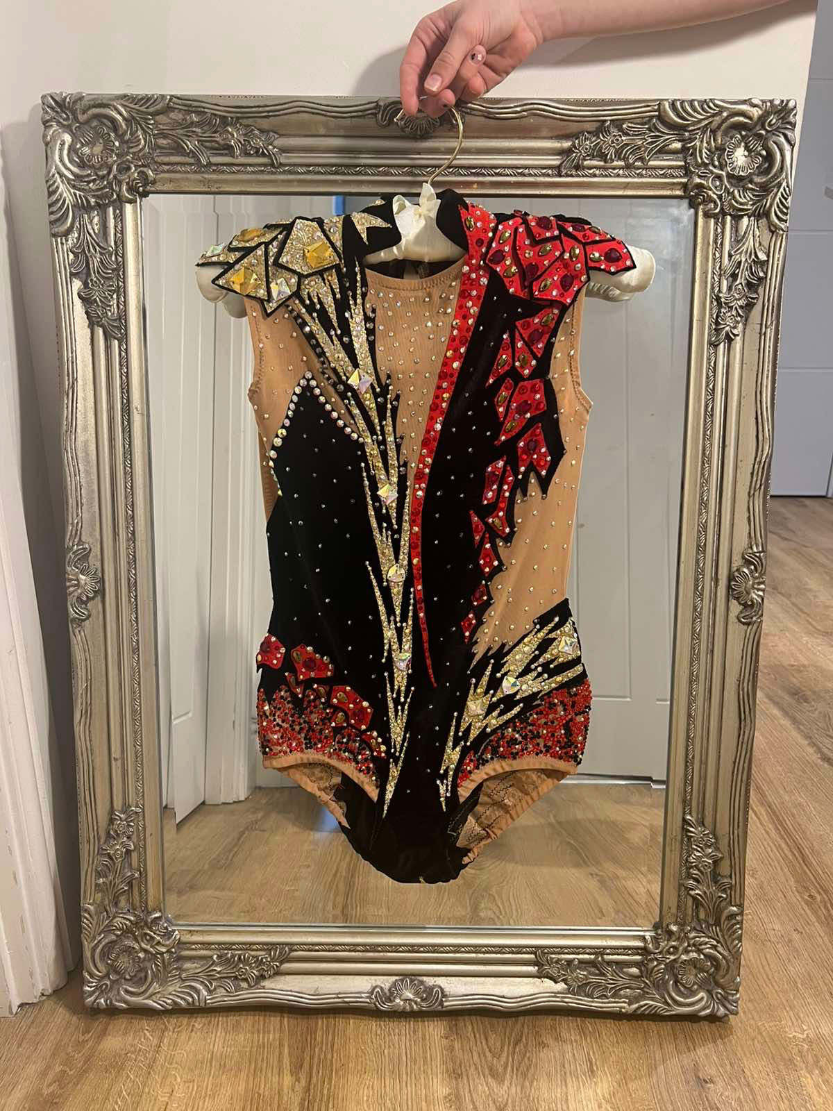 Rhythmic gymnastics leotard, age 12 years, bright design — photo 3