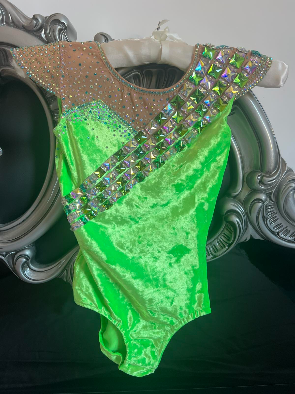 Bright lemon leotard for rhythmic gymnastics, age 8 years — photo 3