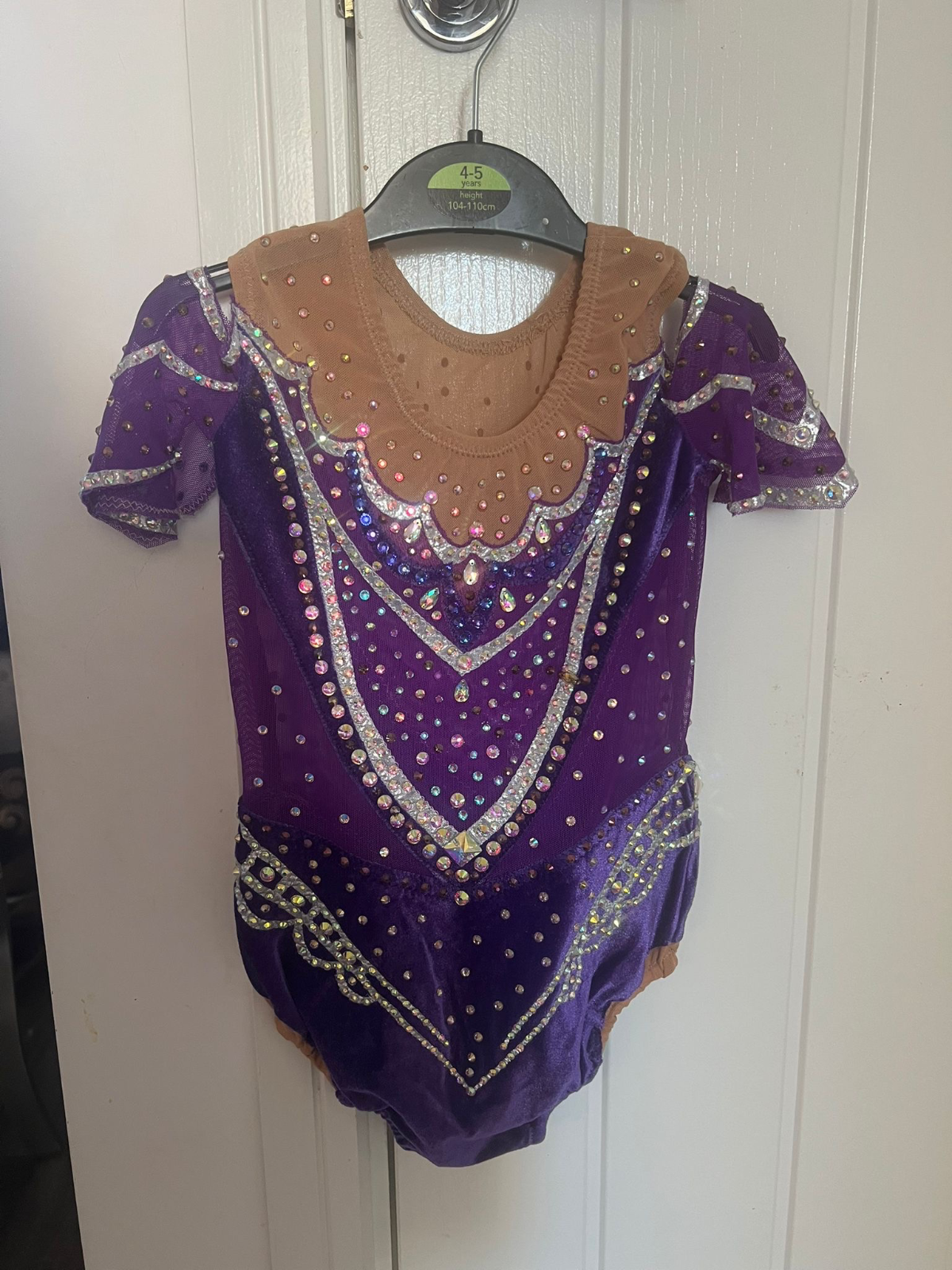 Purple velour leotard for gymnastics — photo 4