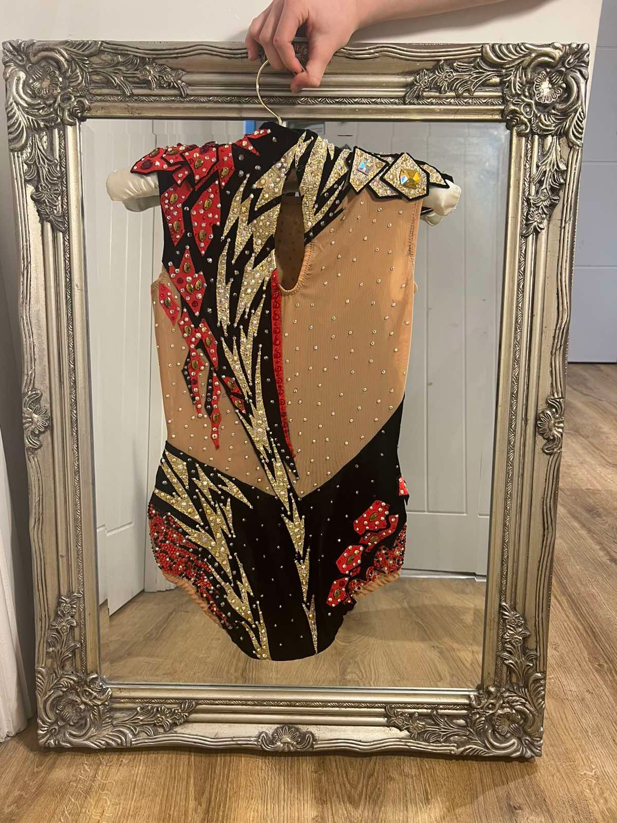 Rhythmic gymnastics leotard, age 12 years, bright design — photo 4
