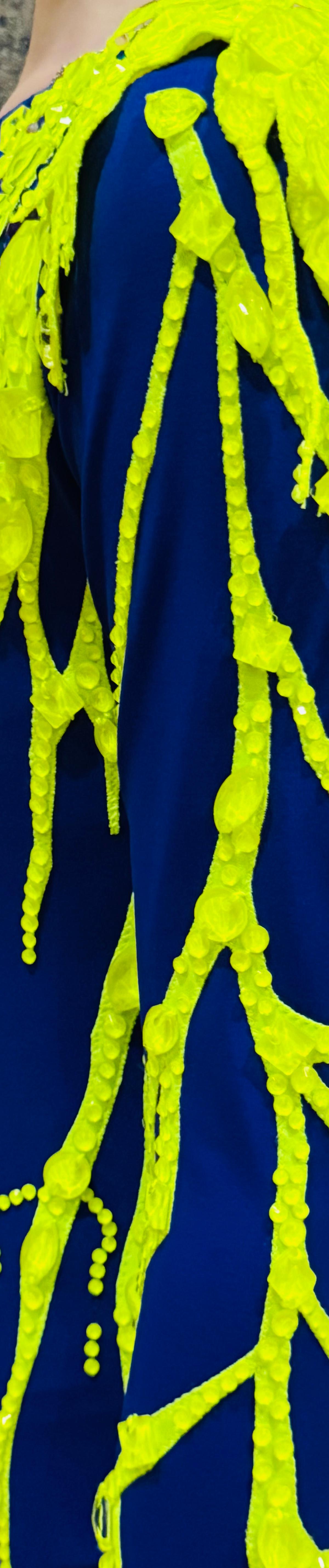 Lightning Design leotard, Blueberry with Tropical Lime  — photo 4