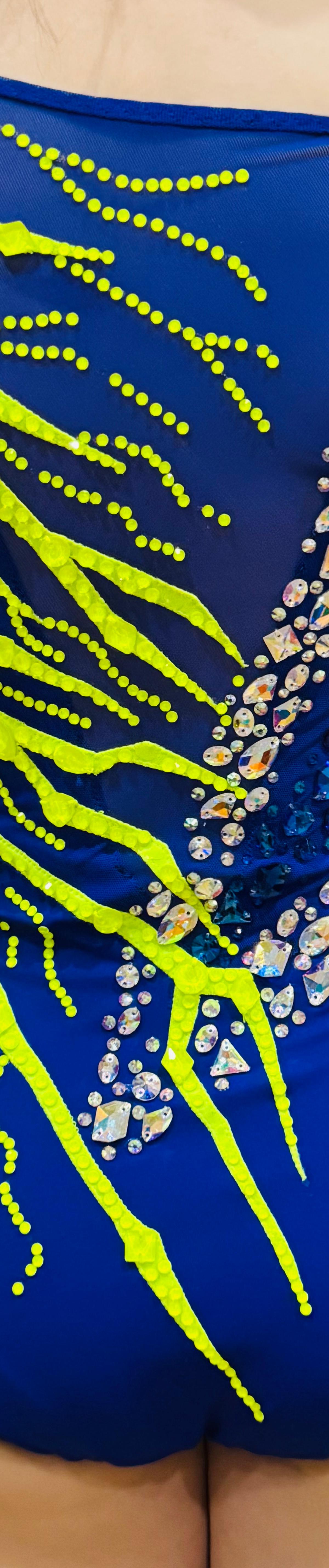 Lightning Design leotard, Blueberry with Tropical Lime  — photo 5