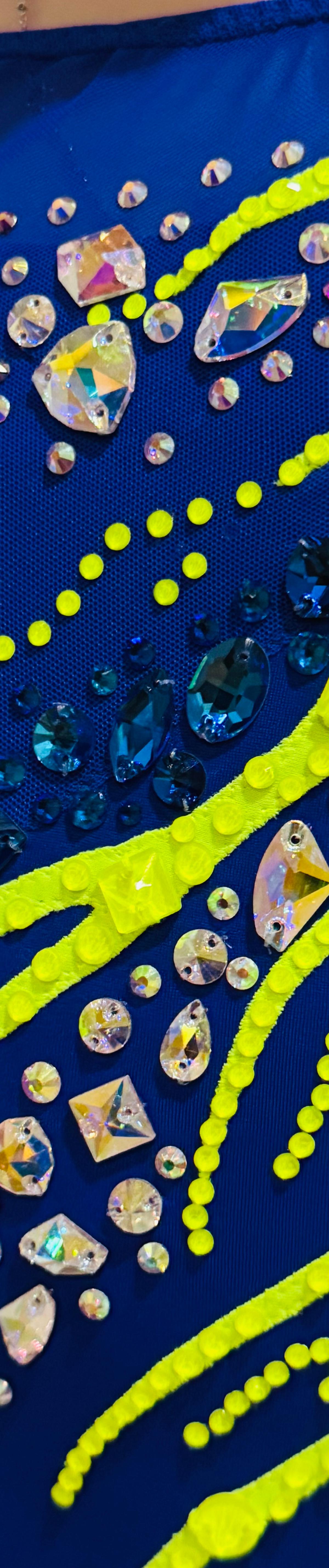 Lightning Design leotard, Blueberry with Tropical Lime  — photo 6