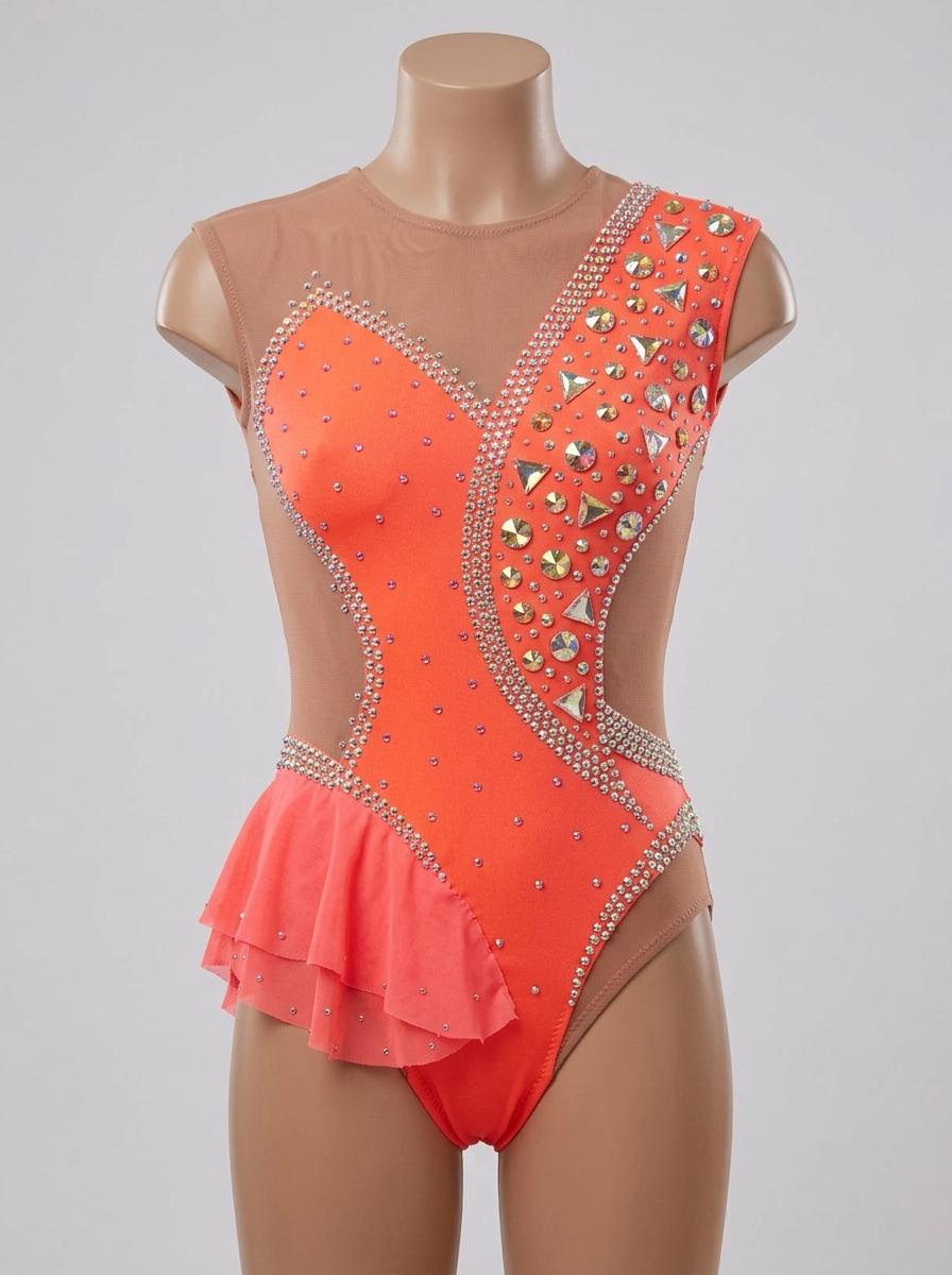 Vibrant Leotard with Crystals