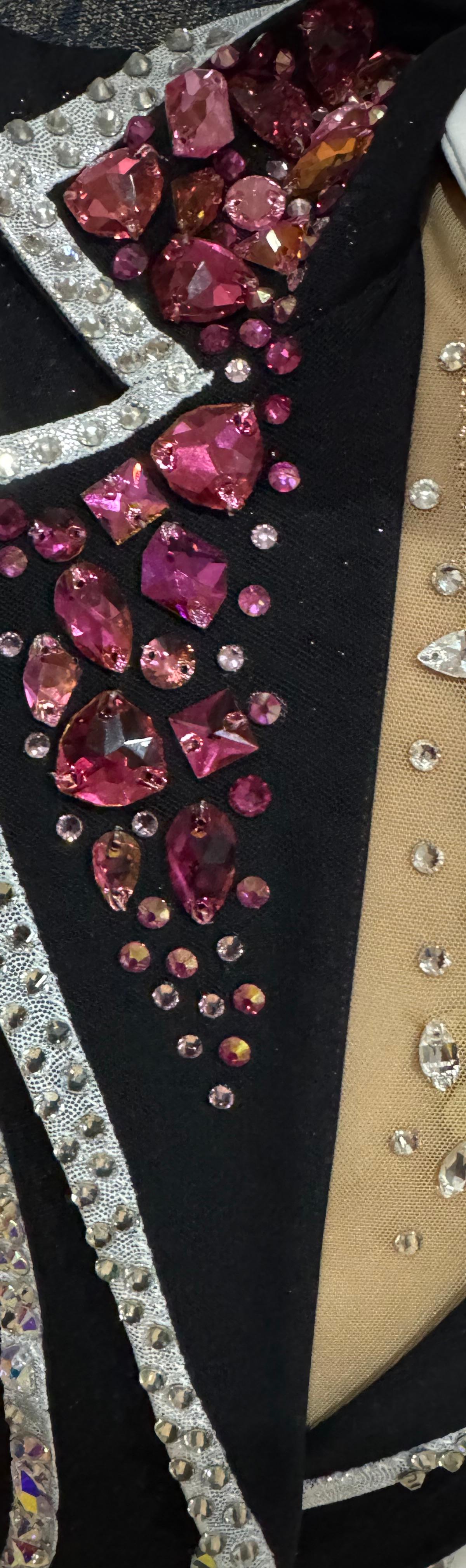 Black Leotard with Classic Jacket Imitation with pink bow — photo 6