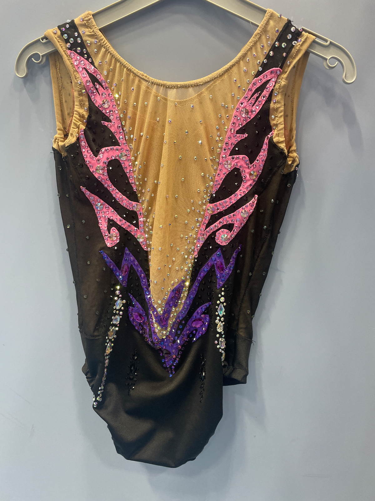 Stunning Black & Pink Rhythmic Leotard with Dazzling Rhinestones - Brand New! — photo 4