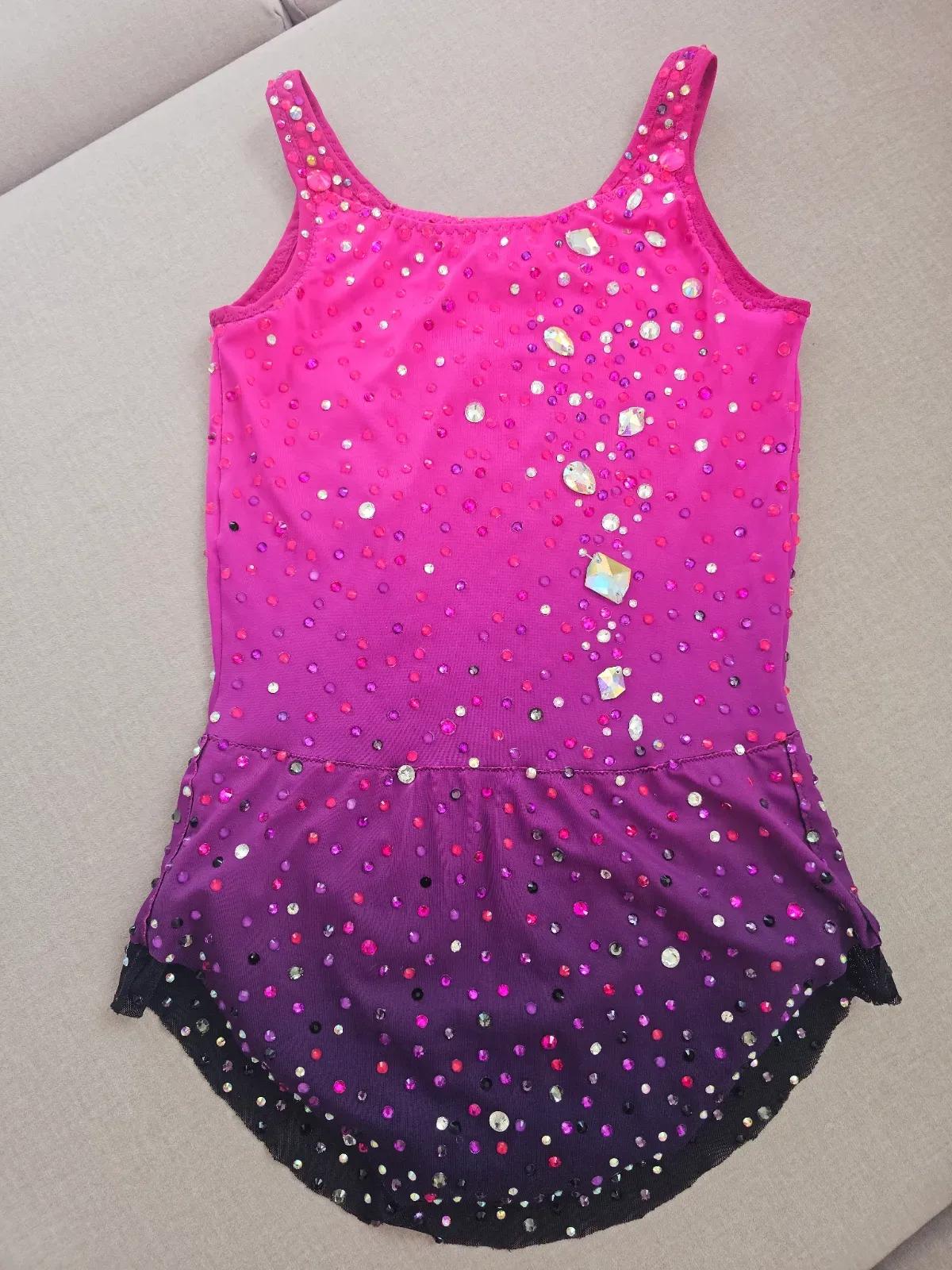Vibrant Pink & Purple Ombre Rhythmic Gymnastics Leotard - Age 12 — photo 4
