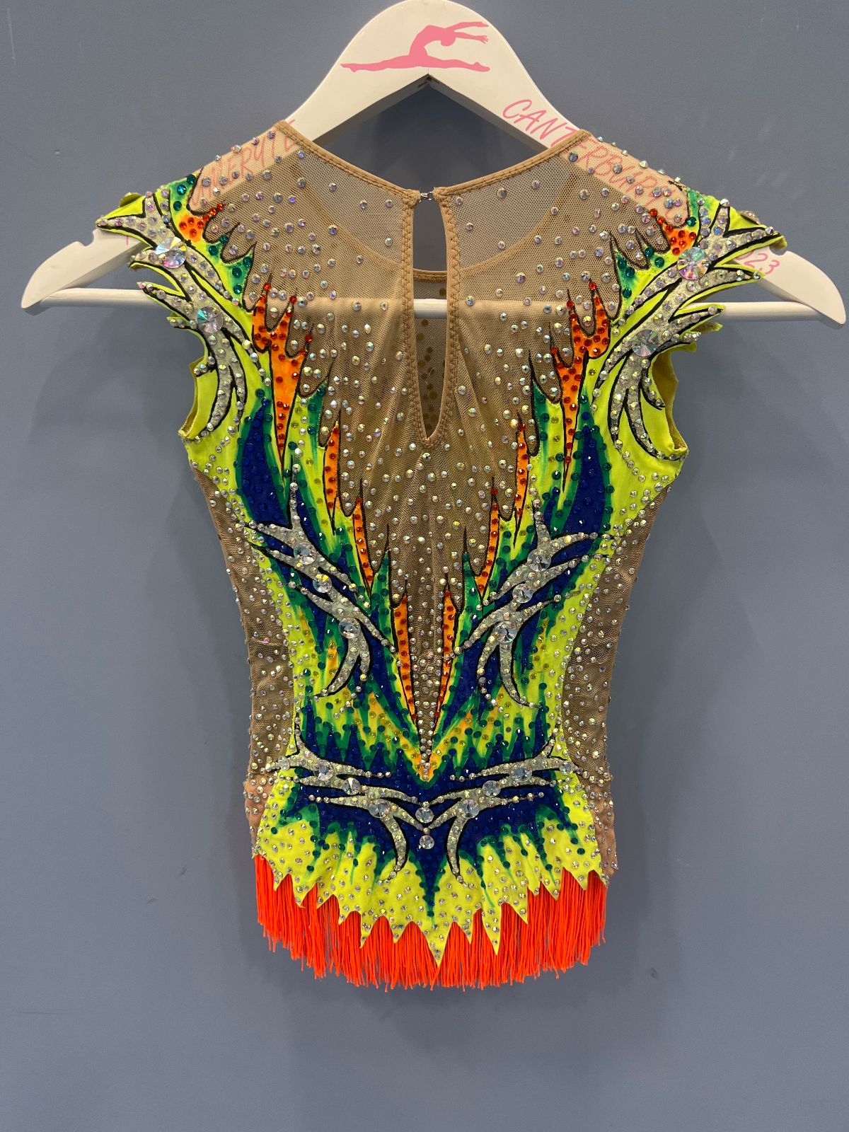 Vibrant Neon Flame Rhythmic Gymnastics Leotard - Sur-mesure 12ans — photo 4